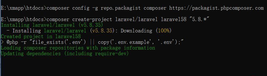 用composer安裝laravel框架時，卡在一個地方