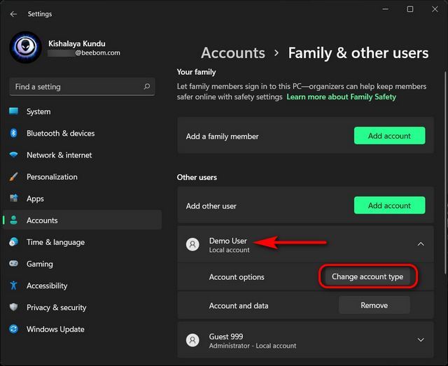如何在Windows11專業版中更改管理員？