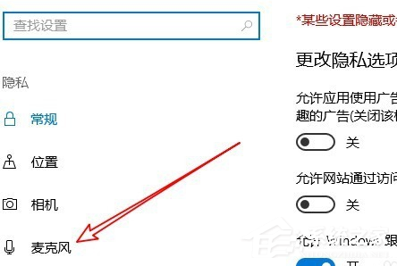 Win10專業(yè)版麥克風(fēng)權(quán)限設(shè)置開啟方法