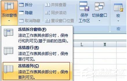 Excel2007如何凍結(jié)窗口？
