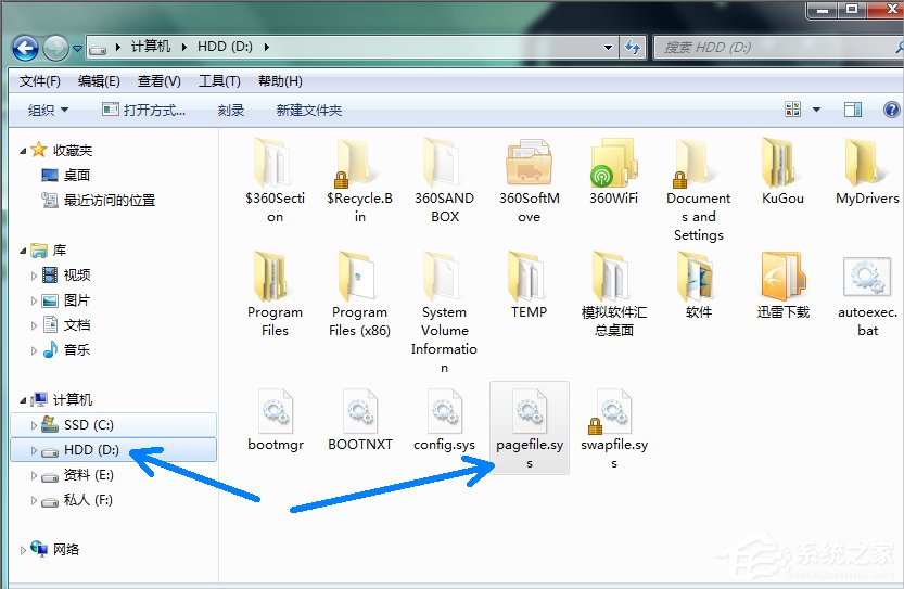 Win7系統pagefile文件怎么移到D盤？