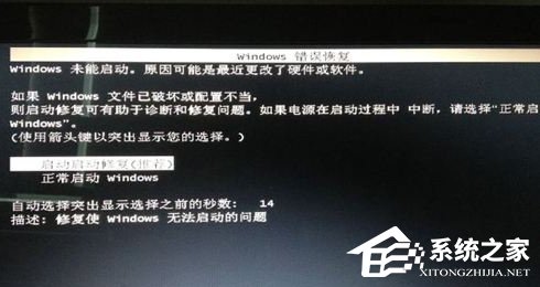 Win7系統出現Windows錯誤恢復該怎么辦？