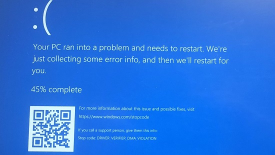 win11藍(lán)屏DRIVER_VERIFIER_DMA_VIOLATION