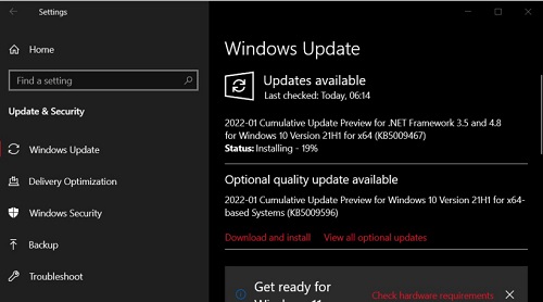 Win10KB5009596增加同步設(shè)置方便移動(dòng)升級(jí)至Win11
