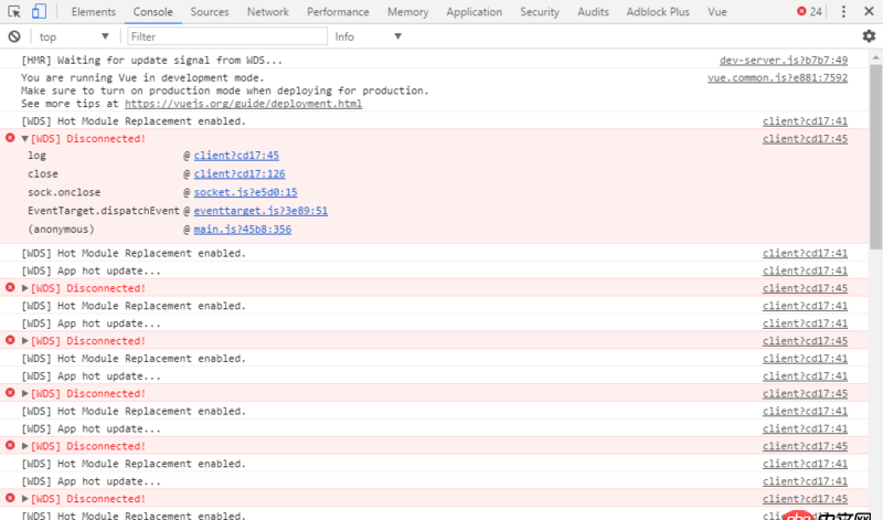 javascript - [WDS] Disconnected! 一直重復出現(xiàn)。