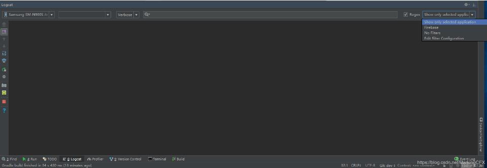 android studio logcat 無篩選 顯示全部日志 無應(yīng)用包名區(qū)分方式