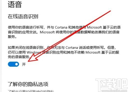 win10系統(tǒng)開啟在線語音識別功能的方法