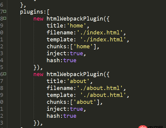 javascript - webpack 多入口文件生成HTML文件；