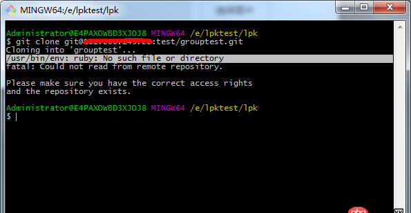 ruby - gitlab托管，git clone 失??？