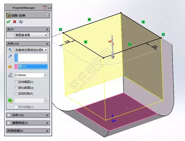 SolidWorks建模3D13-H01拉伸、圓角、倒角、基準軸、鏡像