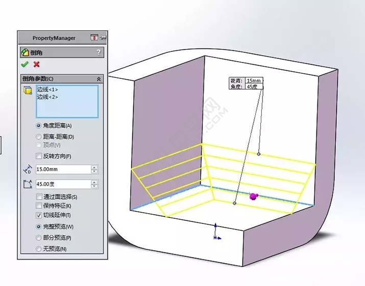 SolidWorks建模3D13-H01拉伸、圓角、倒角、基準軸、鏡像