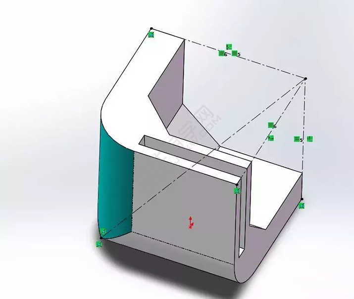 SolidWorks建模3D13-H01拉伸、圓角、倒角、基準軸、鏡像