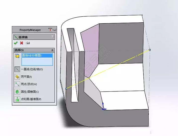 SolidWorks建模3D13-H01拉伸、圓角、倒角、基準軸、鏡像