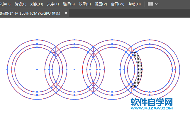 用ai軟件設(shè)計(jì)超質(zhì)感的奧迪標(biāo)志