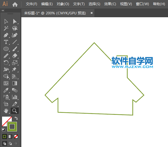 ai怎么畫綠色小屋圖標(biāo)