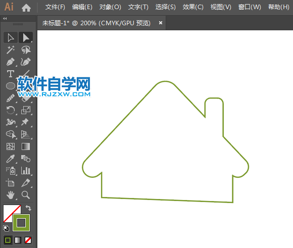 ai怎么畫綠色小屋圖標(biāo)