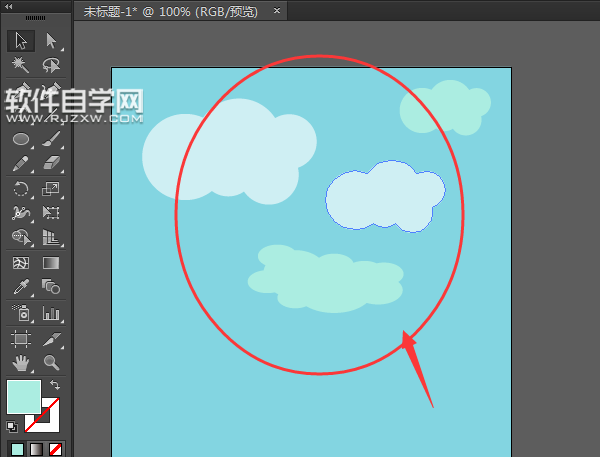 ai怎么畫(huà)藍(lán)天白云素材