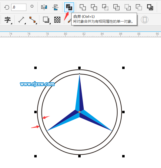 CDRX8設(shè)計奔馳標志LOGO教程