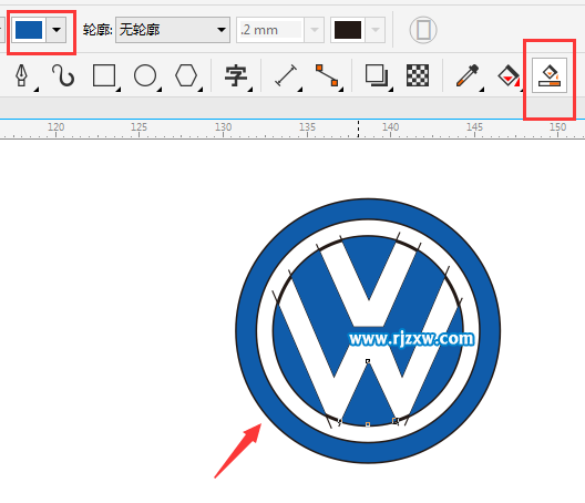 教你簡(jiǎn)單用CDRX8設(shè)計(jì)大眾LOGO教程