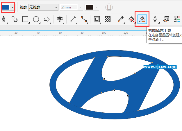 CDRX8設計北京現代LOGO標志教程