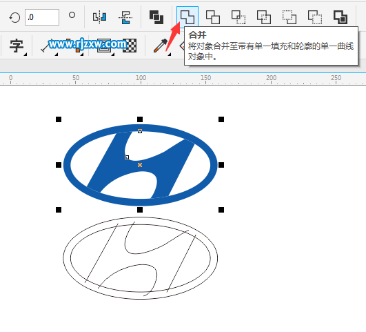 CDRX8設計北京現代LOGO標志教程