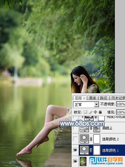 怎么用Photoshop把人物圖片調(diào)出古典青藍(lán)色