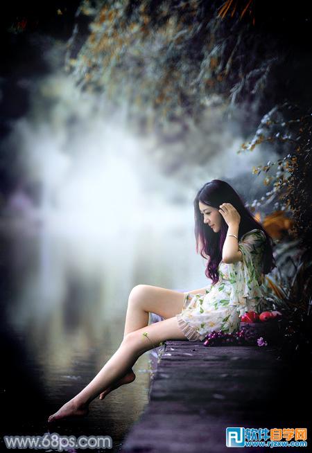 怎么用Photoshop把人物圖片調(diào)出古典青藍(lán)色