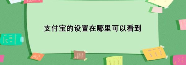 支付寶的設(shè)置在哪里可以看到