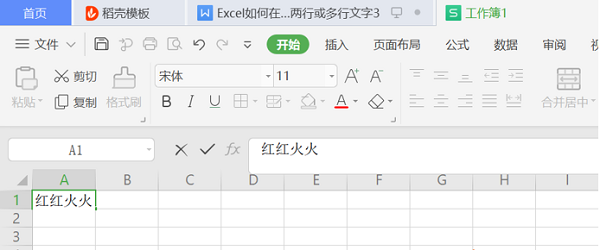 WPS在Excel的一個單元格內(nèi)輸入兩行或多行文字操作方法