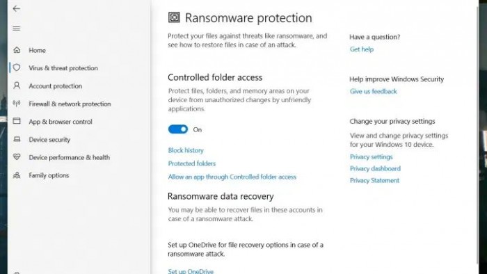 Win10怎么開啟勒索軟件保護的功能?Win10開啟勒索軟件保護功能