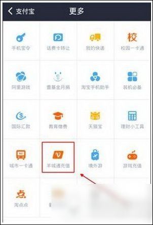支付寶APP如何充值羊城通？充值羊城通的操作流程一覽