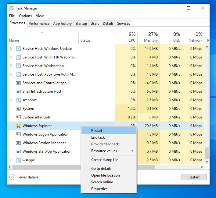 Win10系統(tǒng)怎么重新啟動(dòng)Explorer.exe(Windows資源管理器)?