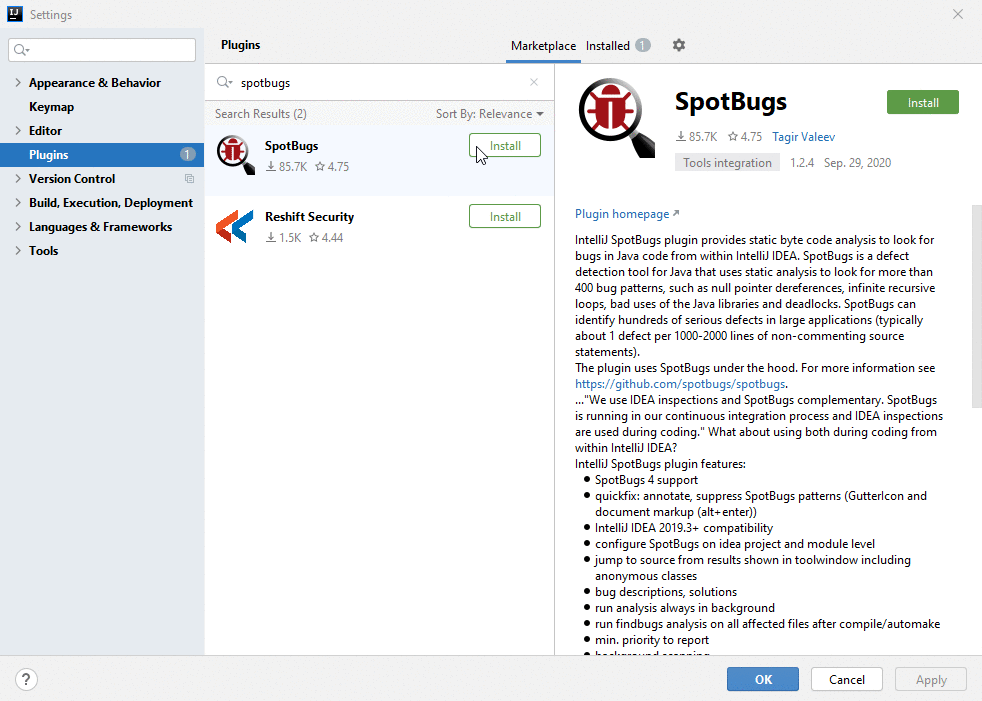 IDEA 使用 SpotBugs 找出你代碼中的bug問題