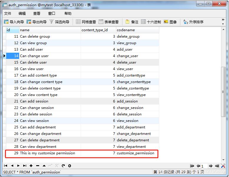 django自帶的權(quán)限管理Permission用法說明