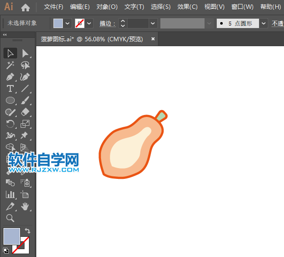 ai怎么畫番木瓜圖標(biāo)