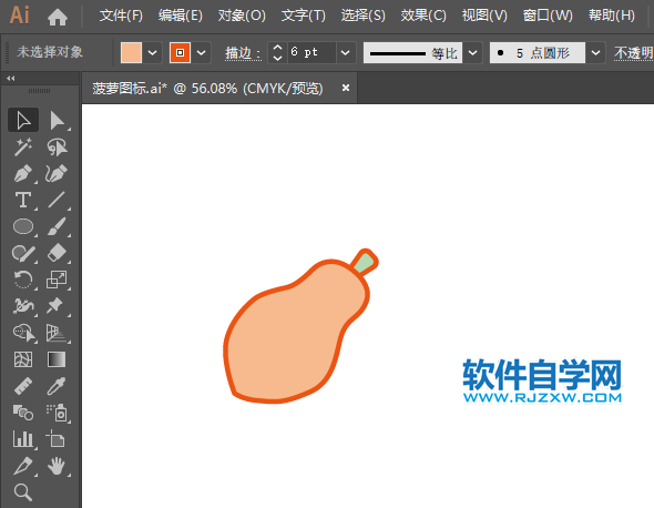 ai怎么畫番木瓜圖標(biāo)