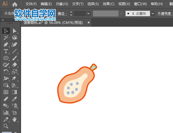 ai怎么畫番木瓜圖標(biāo)