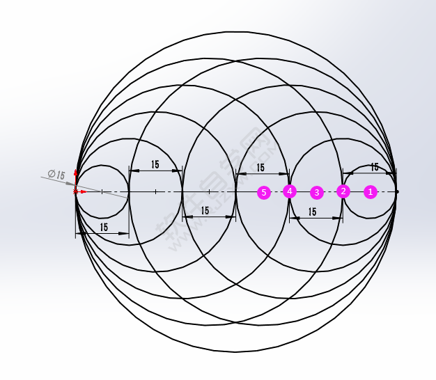 solidworks畫相切圓技巧練習
