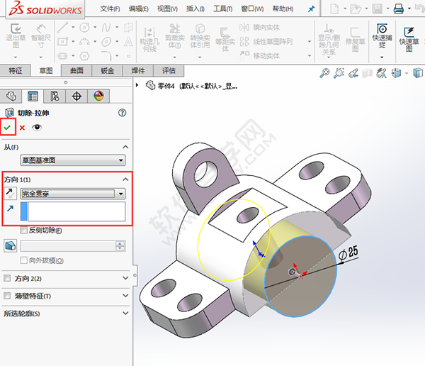 SolidWorks建模練習(xí)題用拉伸切除