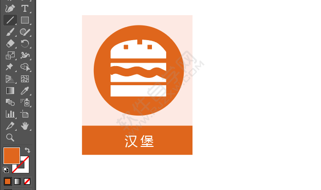 ai繪制漢堡標(biāo)識的方法