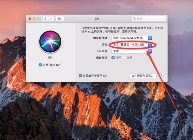 macOS系統(tǒng)修改Siri使用語(yǔ)言的方法