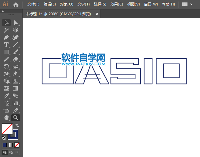 ai怎么設(shè)計(jì)CASIO標(biāo)志矢量圖